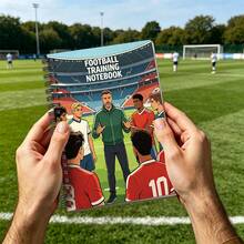 1pc A5 Football Training Theme Personal Organizer, Cover Illustration Of Explaining Tactics To Players, Suitable For Tactical Planning Notebook, Football Match Record Book, Game Analysis Notebook, Essential For Coaches | Football Event Record | Football Training Specific | Best Gift For Football Fans, Coaches, Male And Female Friends - A5 - View 4