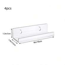 2/4/8pcs Record Wall Rack, Transparent Acrylic Suspension Rack, Available In Various Sizes, Suitable For Storing And Displaying Album Records, Wall Decoration, Children's Books, Magazines, Photos And Other Storage - Clear - View 8