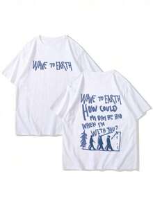 Camia con estampado del álbum de música Vintage Wave to Earth para hombre y mujer, camias casuales de moda Harajuku, camia hip hop extragrande, ropa de calle Adecuado como regalo. playera de mujer. blusas>elegantes. boho chic,Top de mujer suave, transpirable y cómodo, ideal para primavera, verano y otoño, perfecto para vacaciones, viajes y uso diario. Adecuado como regalo. playera de mujer. blusas>elegantes. boho chic,Top de mujer suave, transpirable y cómodo, ideal para primavera, verano y otoño, perfecto para vacaciones, viajes y uso diario. - [Blanco] - Ver 1