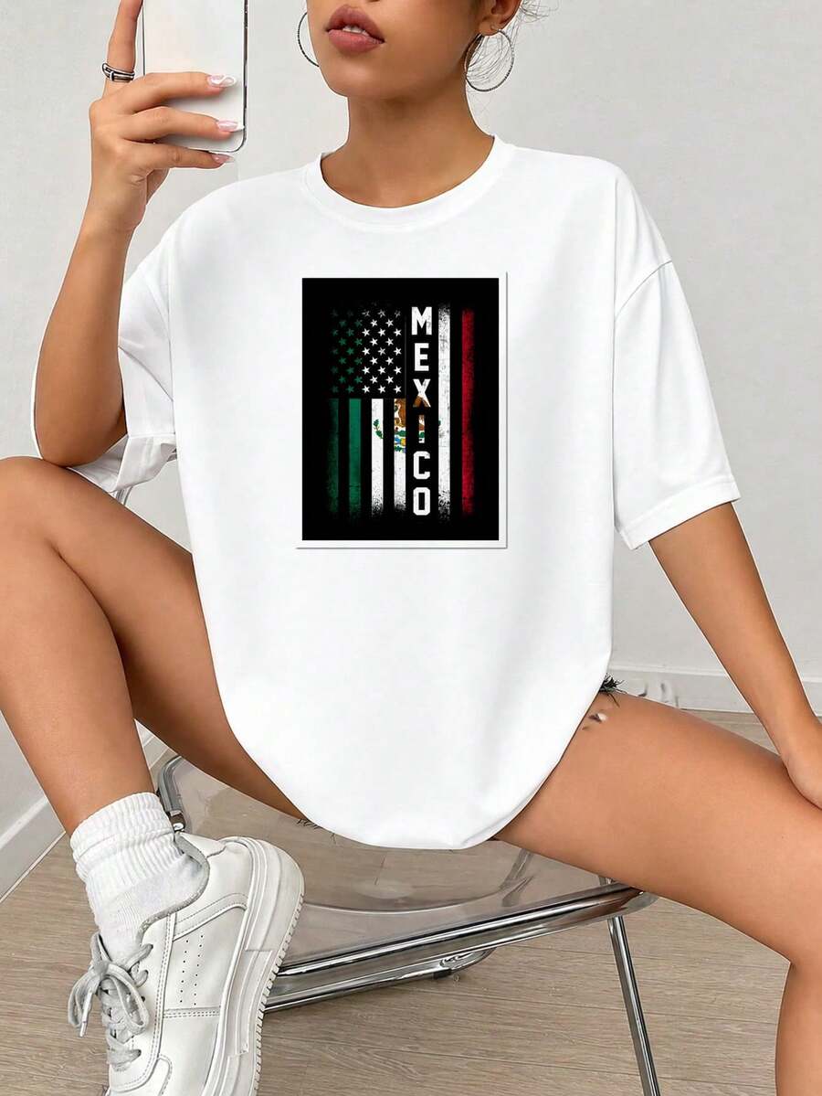 Diseño gráfico de impresión, Collage mexicano Fl-ag con elementos americanos de estrellas y rayas, Arte Grunge angustiado de fondo negro, para decoración de paredes o hogar Dis.jpgRegalos personalizados: Camisetas para mujer con estilos que van desde lo moderno, hippie, casual y minimalista. Ropa masculina personalizada única, armarios cápsula y prendas básicas/urbanas para hombre. Regalos ideales para novios, familiares y amigos, adecuados para cumpleaños, vacaciones, colegio/competiciones, deportes/escalada y más, así como para la moda de otoño y eventos urbanos. Blanco verano.