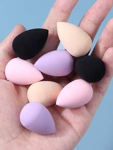 8pcs Mini Makeup Sponges, Teardrop Shape, Super Soft Dry/Wet Dual-Use, Concealer Powder Puff, Detailed Makeup Application, Multi-Color Makeup Sponges - Multicolor - View 6