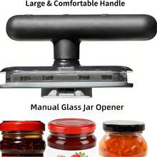 Adjustable Jar Opener, Non-Slip Manual Can Opener With Easy-Grip Handle, Labor-Saving Kitchen Gadget For Stubborn Lids, Black Gray - Xem 3