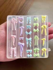 1 chiếc ruy băng nơ đa năng, khuôn làm móng nghệ thuật hình nơ 3D dễ thương, dụng cụ thiết yếu cho thợ làm móng. - Trong sáng - Xem 13