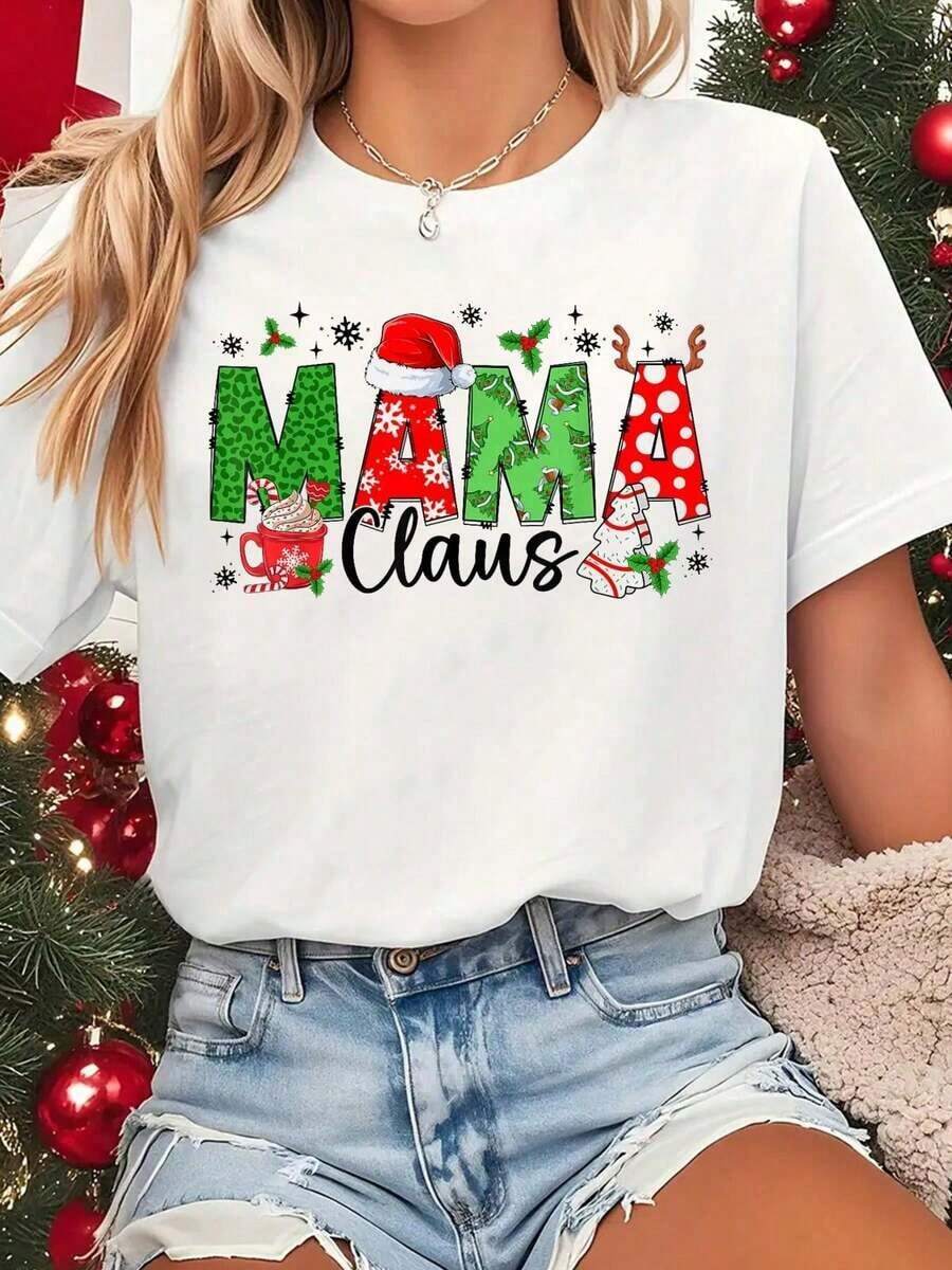 1 Piece Of Women's T-Shirt, Casual Short Sleeve Round Neck T-Shirt, Made Of Soft Washed Cotton With Print, For Everyday Summer Wear, 180g, 100% Washed Cotton (Sizes S-3XL). - 白色 - 查看 1
