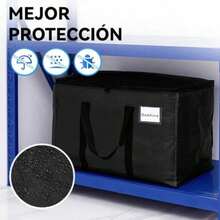 Bolsas De Mudanza Extra Grandes Y Bolsas De Almacenamiento Con Correas, Cremalleras Y Asas, Bolsas Impermeables Para Mudanzas Y Almacenamiento Navideño , piezas(73X35X37cm - Negro02 - Ver 5