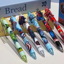 3 piezas Bolígrafo decorativo de la serie de héroes populares Araña roja y negra, bolígrafo de gel retráctil con dije, bolígrafo de escritura suave para estudiantes y adultos - Multicolor - Ver 6