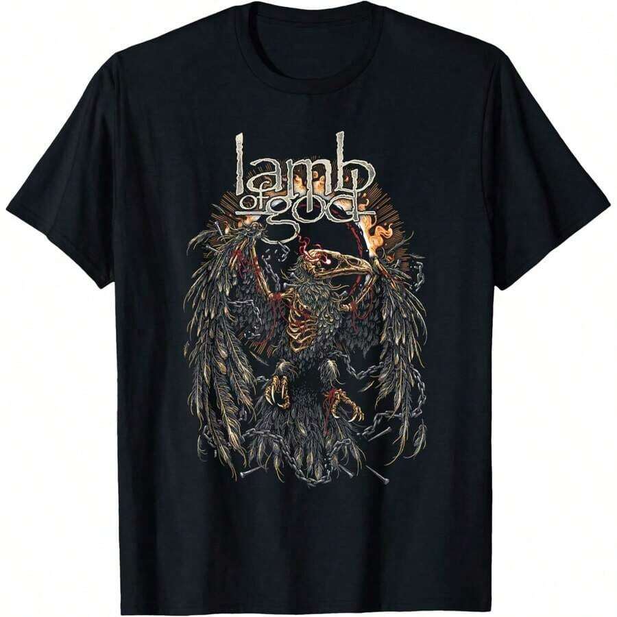 Lamb Of God - Triumvirate Short Sleeve T-Shirt 100% Cotton - 黑色 8 - 查看 1