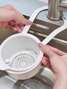 1個壁掛式水槽瀝水籃，廚房水龍頭懸掛式收納架，水槽水果蔬菜濾水籃，廚房水槽食物殘渣分離過濾器 - 多色 - 查看 5