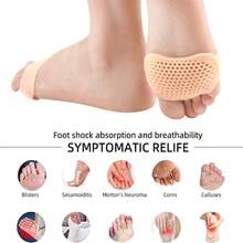 10pcs Breathable Silicone Forefoot Pads, Honeycomb Shock-Absorbing Metatarsal Pads For High Heels, Gel Insoles For Foot Care And Prevention, Unisex Toe Pads, Heel Cushions, Forefoot Cushions, Foot Cushions, Toe Spacers - Multicolor - View 8