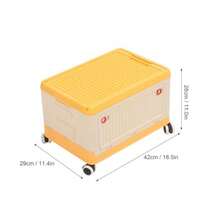 Caja de Juguetes para Niños, Contenedores de Almacenamiento Plegables de 16, 5 Pulgadas con Asa de Tapa con Ruedas, Cajas Organizadoras de Almacenamiento de Juguetes para Niños - Naranja - Ver 8