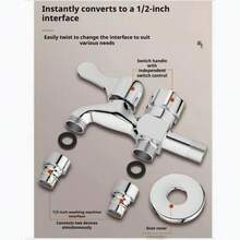 Stainless Steel Faucet With Copper Core, Suitable For Home Kitchen, Balcony, Bathroom, Toilet, RV Water Heater, RV, Outdoor Patio, Kitchen And More. The Bathroom Accessories Are Wall-Mounted With A Polished Surface. - Multicolor - View 8