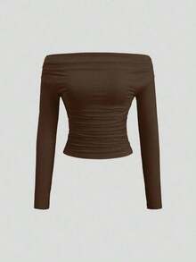 Conjunto de 3 piezas para mujer: Blusa de manga larga hombros descubiertos, blusas cortas entalladas, cómodas y amigables con la piel, versátil y estilizador - Multicolor 3 - Ver 4
