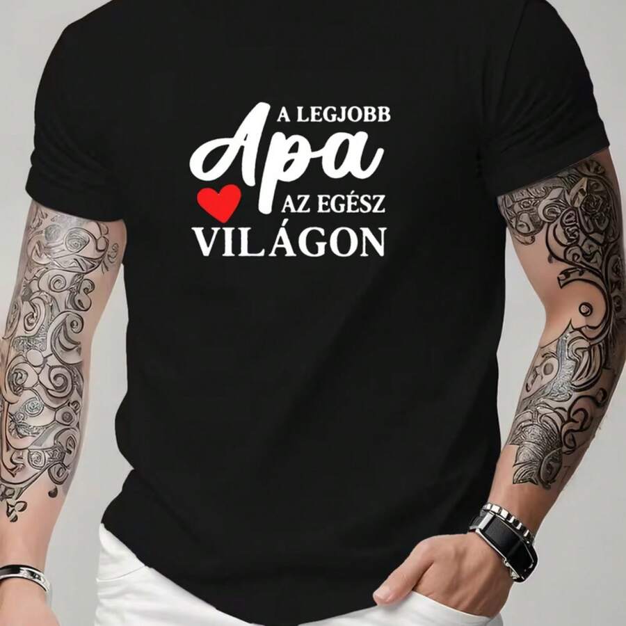 Printed T-Shirt For Men And Women - 黑色 - 查看 1