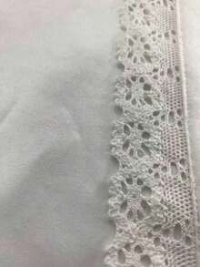 Blusa elegante de mujer con unicolor, bordado y parches de encaje, versátil para el hogar, uso diario y todas las estaciones, rosa de verano - Blanco - Ver 6