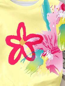 Camiseta blanca de manga corta con bordado floral imitación pesada y cuentas, nuevo estilo chino retro con bordado floral imitación y perlas, elegante camiseta blanca tipo dama, camiseta blanca suelta con imitación de bordado pesado y cuentas al es - Amarillo - Ver 4