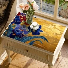 1 件金色鸢尾花印花吸水垫/晾干垫，适用于咖啡机、餐具 - 吸水性强的聚酯纤维桌面保护垫，带橡胶防滑垫，可用于厨房台面装饰、家庭酒吧和餐桌。 - 彩色 - 查看 5