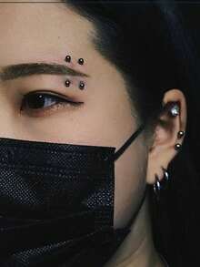 1 chiếc khuyên rốn/lông mày/môi/lưỡi bằng thép titan không gây dị ứng, cỡ 16G, kiểu dáng Punk Châu Âu và Mỹ, trang sức xỏ khuyên unisex cho rốn, ngón tay, xương quai xanh, sụn tai, núm vú. - Khuyên lông mày hai đầu bi - Xem 10