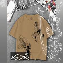 Premium 100% Cotton ASHSTAR "Gothic Witch" T-Shirt - 卡其色 - 查看 1