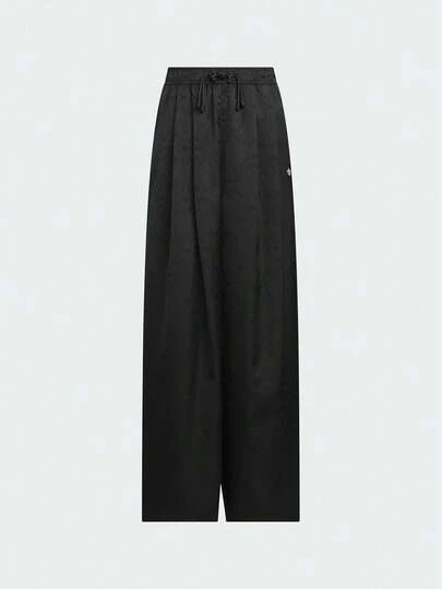Adidas 鬆緊腰闊腿款丨光澤感垂順布料女子通勤百搭日常休閒運動長褲