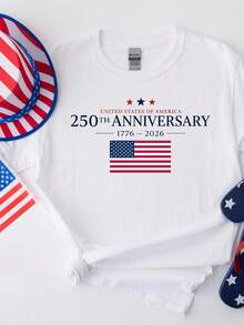 Camiseta Patriótica Freedom 250, Camiseta del 250 Aniversario de América, Camiseta del Semiquincentenario de Estados Unidos, Celebración del Año 250, Familia USA. Camiseta unisex de algodón puro de 220 g, peso ideal para todas las estaciones, adecuada para hombres y mujeres. Tejido duradero de alta calidad, suave al tacto y de larga duración. Parte superior transpirable. Adecuada para la primavera y el verano de las mujeres, vacaciones, Día de la Madre, Día de la Independencia. - Blanco - Ver 1