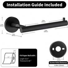 Toilet Paper Holder,SUS304 Stainless Steel Toilet Paper Roll Holder,Drilling Toilet Roll Holder,Bathroom Toilet Paper Holder Fits Mega Roll,Matte Black Toilet Paper Holders Wall Mount For Bathroom/RV - Black - View 6