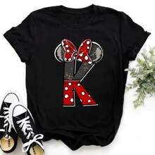 2024  Wo's  Mouse Red Gold Grey  Flash d Drawn A-Z Printed Wo's Cotton T-  Y2k  T , - Negro - Ver 1