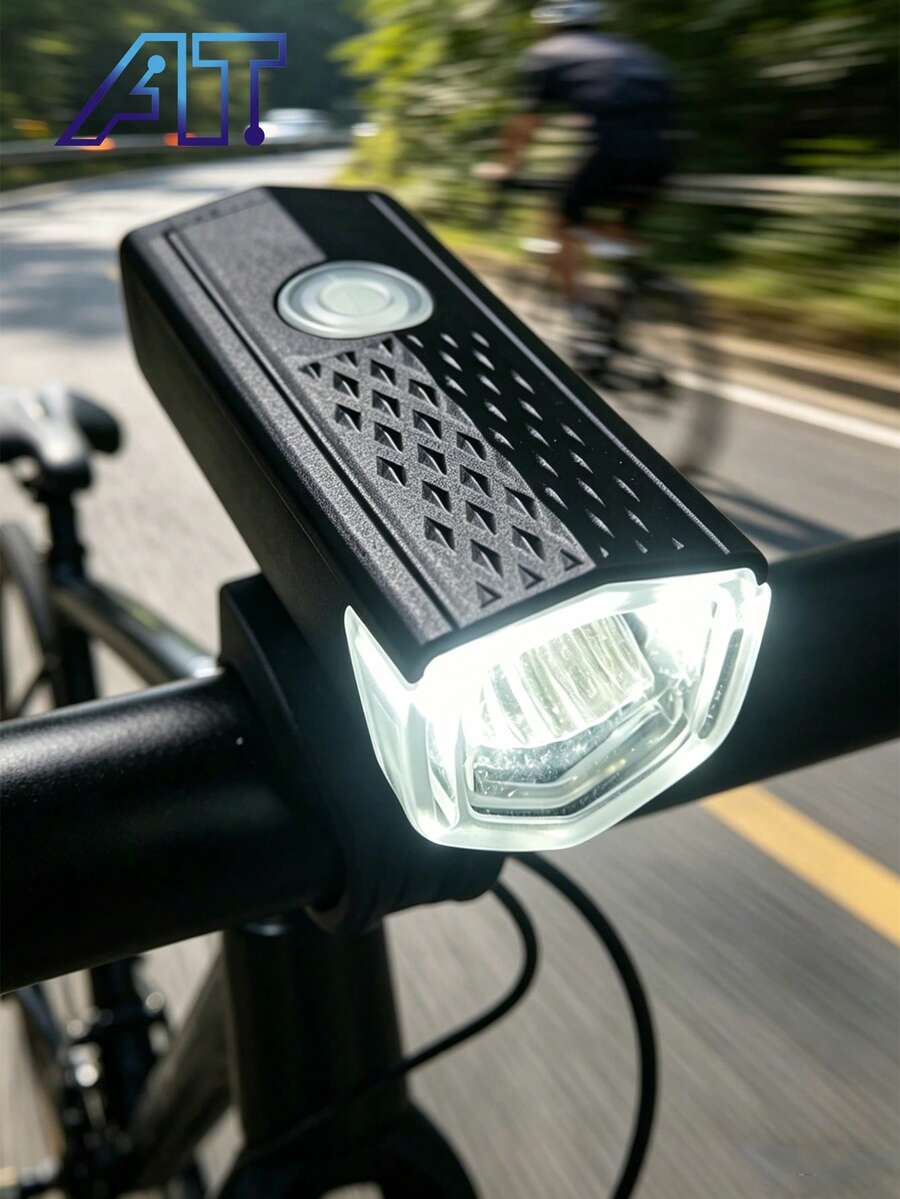 Bicycle Front Light Night Riding USB Rechargeable LED Lighting Mountain Bike Headlight Equipment Front Light Bicycle Equipment Rechargeable Night Riding Mountain Road Bike Warning Light Outdoor Cycling Equipment Rear Tail Light Cycling Accessories - Multicolor - View 1