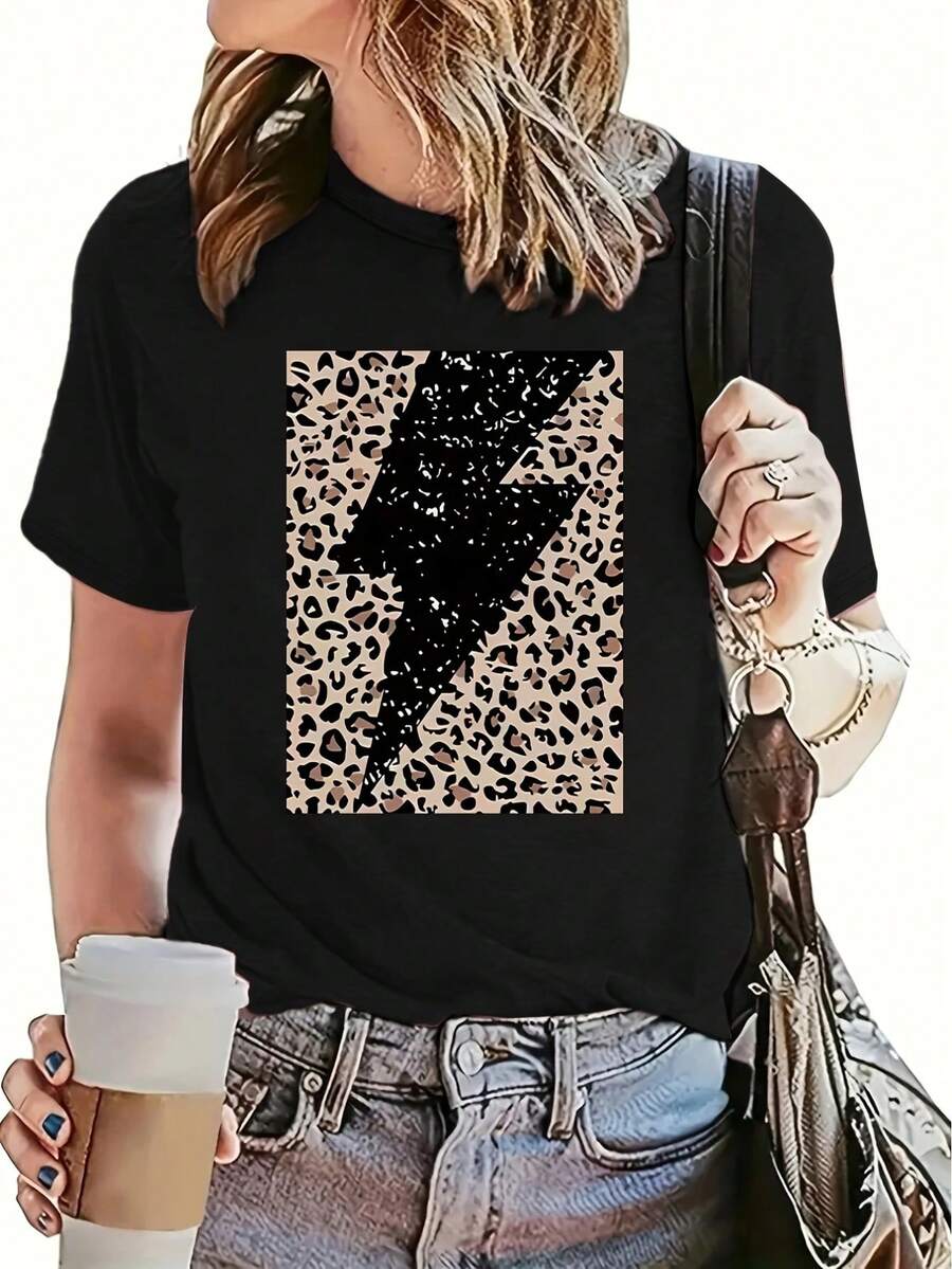 Dam-T-shirts - Svart - Visa 1