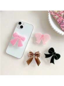 Bow Ribbon Design Phone Holder, Compatible With Apple, And Other Brand Tablets, Expandable And Foldable, Compatible With Apple And Android Phones, Ideal Gift For Birthday, Family Or Friends - Multicolor - View 4