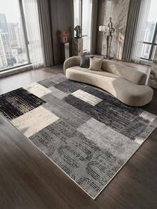 1 pieza Alfombra de sala de estar a cuadros grises, adecuada para cocina, comedor, dormitorio, decoración de habitación festiva, interior/exterior, oficina, vestíbulo, felpudo antideslizante, alfombra de baño, pasillo, área de estudio y juegos - Gris - Ver 8