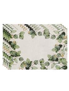 4 Pcs Eucalyptus And Gold Leaves Placemats Watercolor Botanical Style Placemats Heat Resistant Easy Clean Washable Decorative Placemats Suitable For Kitchen Home Indoor Outdoor Tabletop Coffee Bar Dining Table Tea Party - Green - View 8
