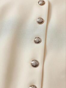 Cárdigan de cuello redondo elegante y casual de estilo vintage para mujer - Albaricoque - Ver 5
