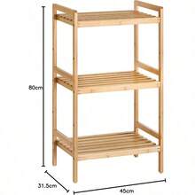 Storage Rack Bathroom, Kitchen, Bedroom - Natural + 3-tier - View 3