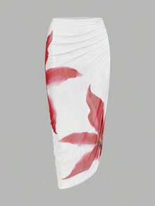 Traje de baño de una pieza con estampado floral para mujer, verano - Marrón - Ver 8