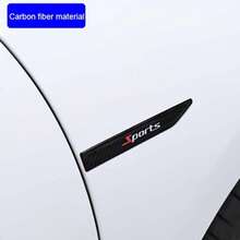 2pcs Carbon Fiber Leaf Plate Side Stickers, Car Body Modification Decoration Stickers, Fender Blade Dedicated Car Stickers, Exterior Accessories - A - View 4