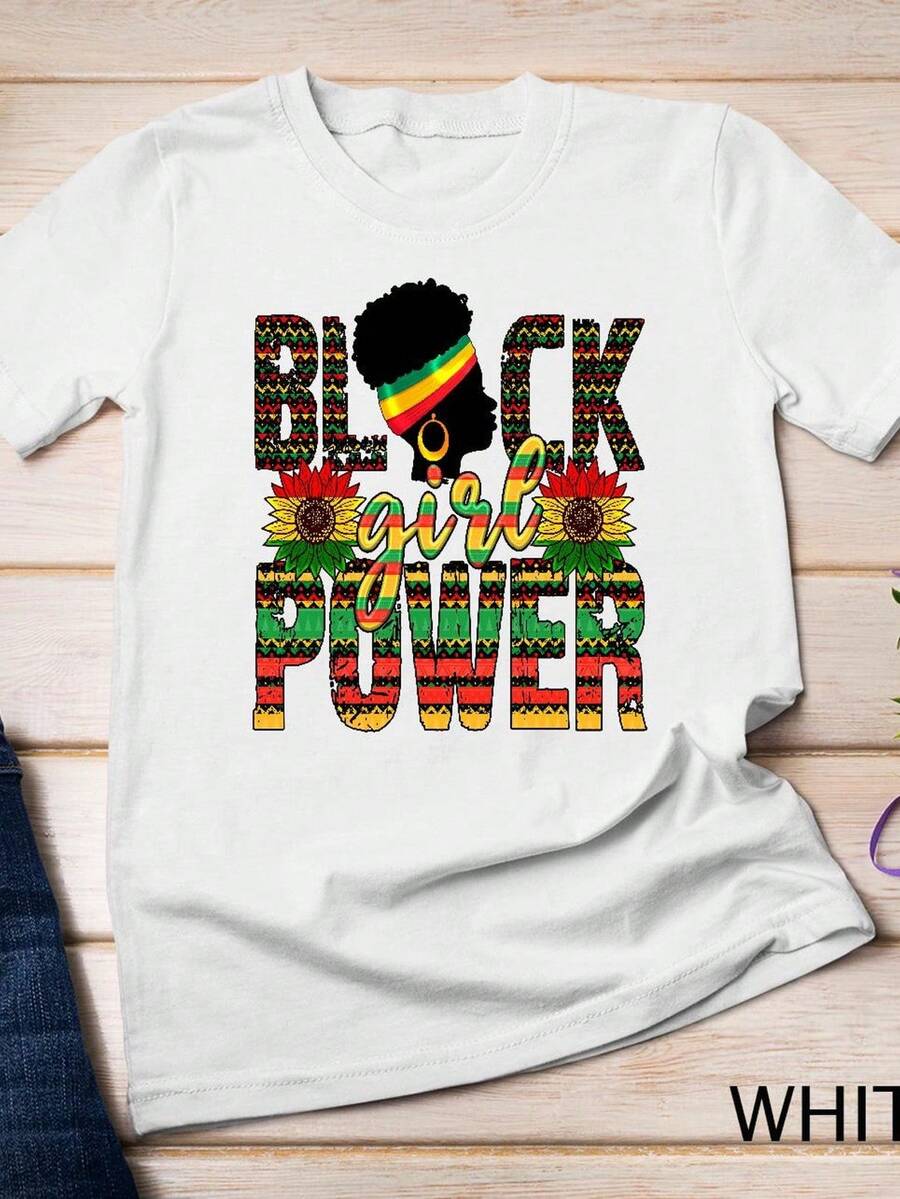 Camiseta/Sudadera inspiradora Black Girl Power que celebra la fuerza y la cultura para el 10 de junio. 220 g de algodón puro unisex. Peso ideal para todas las estaciones, apto para hombres y mujeres. Tejido duradero de alta calidad, suave al tacto y de larga duración. Parte superior transpirable. Adecuado para primavera y verano, vacaciones, Día de la Madre, Día de la Independencia. - Blanco - Ver 1