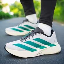 Adidas Giày chạy bộ cổ thấp thoải mái dành cho nam Adizero Evo SL - Xám/Xanh lá cây/Trắng - Xem 4