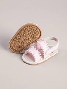 1 par de sandalias respirables de unicolor y lindas para bebés recién nacidos, adecuadas para el verano - Rosa - Ver 2