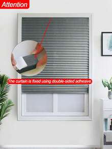 1pc Solid Color Semi-Sheer Pleated Curtain, Lightweight Pleated Curtain With No Drill Holes, Semi-Transparent Solid Color Pleated Curtain, Temporary Blackout Curtain, Adhesive Pleated Curtain, Easy To Cut And Install, Classic Minimalist Design, Suitable For Study, Living Room, Bedroom, Bathroom And Other Windows - Multicolor - View 5