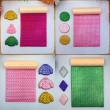 1pc Polymer Clay Mold With Knitting, Sweater And Fabric Texture Patterns, Suitable For DIY Earrings, Clay Jewelry, Pendants, Brooches, Ceramic Crafts, Handmade Accessories, Embossing And Texturing Tool - Orange - View 11