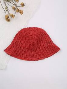 1 chiếc mũ rơm móc thủ công dành cho nữ, thích hợp cho đi biển, phong cách boho, mùa xuân và mùa thu. - A - Xem 14