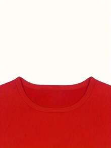 Camiseta de manga corta de estilo casual vintage, con estampado en la parte delantera y trasera, que presenta un mapa de Texas y el diseño de la palabra "Gilley's", adecuada para el uso diario en verano, ideal como regalo para parejas y amigos. - Rojo - Ver 4