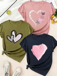 A Single Garment Is Not A Set Consisting Of 3 Items; A Set Includes 1 Women's Short-Sleeved T-Shirt With A Casual Round Neck, Short Sleeves, Stretchy Fabric, And Multiple Color Options For Summer, Vacation, And Everyday Wear. It's A Great Gift For Mother's Day. - 白色 - 查看 6
