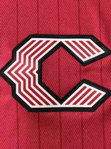 Atonmore 14# Red Baseball Jacket, Men's Casual Sports Sweatshirt With Button And Embroidery, Suitable For Training And Competition - Red - View 4