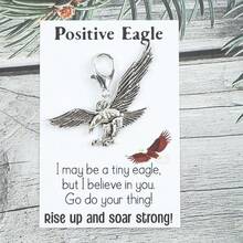 1pc/2pcs Creative Eagle Encouragement Keychain Set, Soaring Eagle Design, Encouraging Everyday Accessory, Suitable For Graduation, Back To School, Birthday, Party, Gift For Friends, Family, Colleagues Who Need Motivation - Antique Silver - View 5