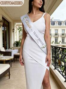 Custom Party Strap With Text, Custom Sash Personalized Sash With Logo Text, Bride To Be Sash, Bachelorette Sash, Custom Sashes For Pageants Birthday, - Multicolor - View 4