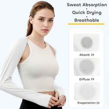 1pc/3pcs Women Cooling Arm Sleeves Set, Full Arm & Shoulder Coverage, Premium Breathable Fabric, Exquisite Craftsmanship Essential - A - View 8