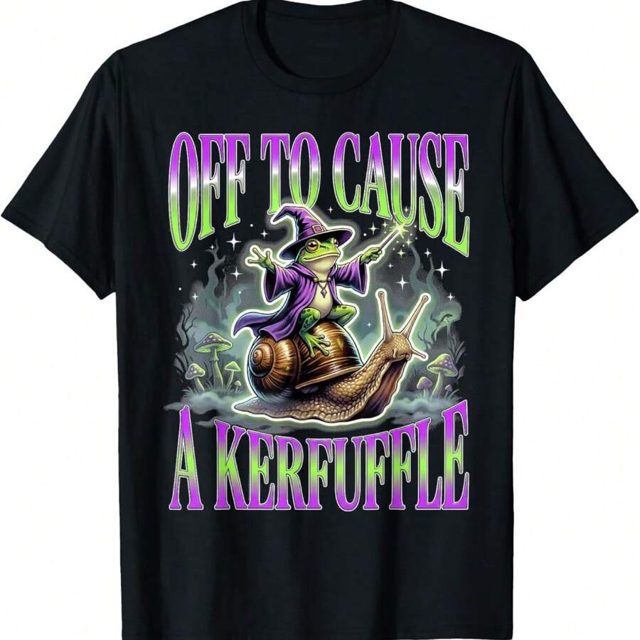 Off To Cause A Kerfuffle Frog T-Shirt - Black - View 1