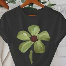 Women's T-Shirts 100% Cotton 2026Pure T-Shirt, Women'S Printed Short Sleeve T-Shirt Korean Style - Black - View 7