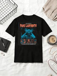 Pan's Labyrinth Dark Fantasy Film T-Shirt, Guillermo Del Toro Cinema Tee - Black - View 1